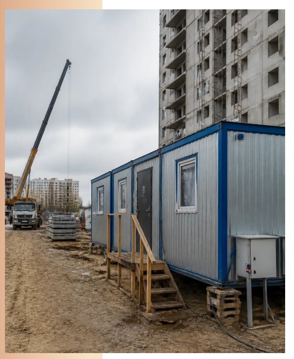 Аренда строительных вагончиков для рабочих в Сланцах
